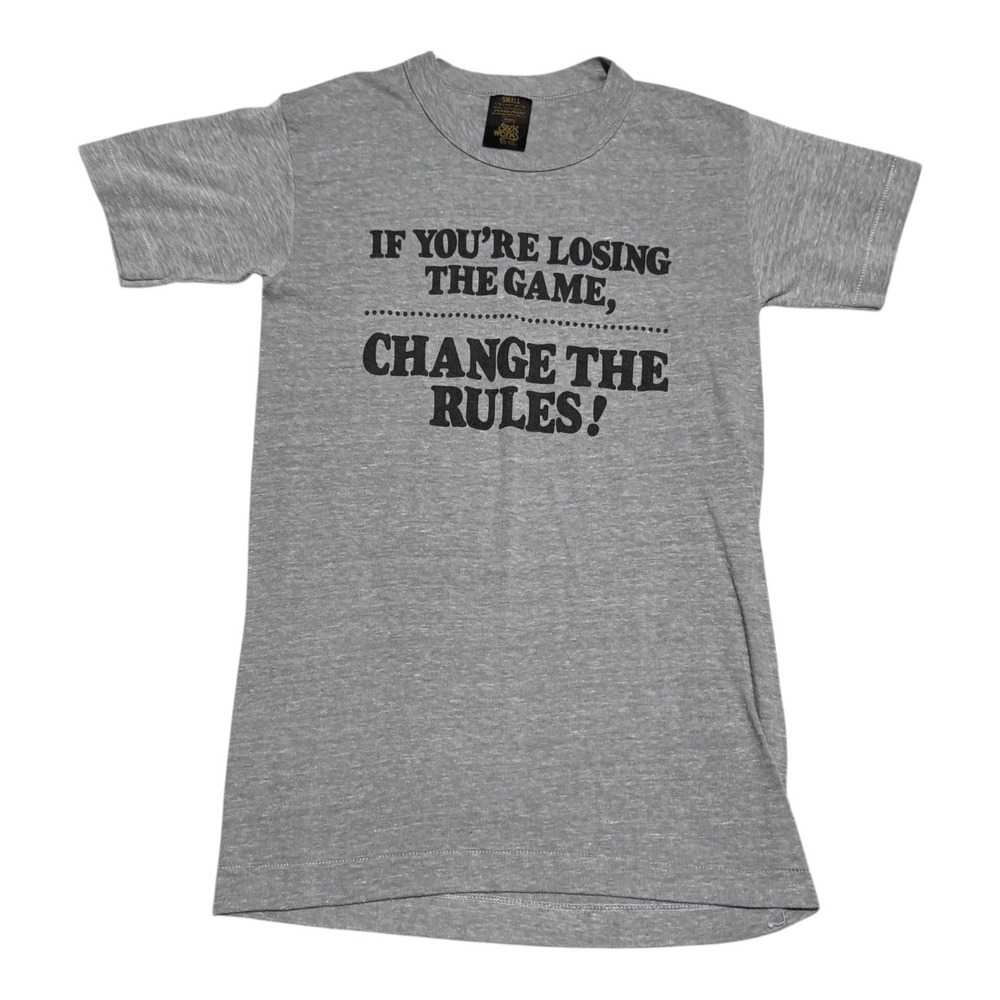 Vintage‎ 80s Sears If You're Losing Change The Rules Shirt Men's S (Fits XS)